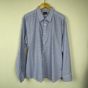 Untuckit Men's 3XL Blue White Wrinkle-Free Cotton Button-Up Shirt – Long Sleeve